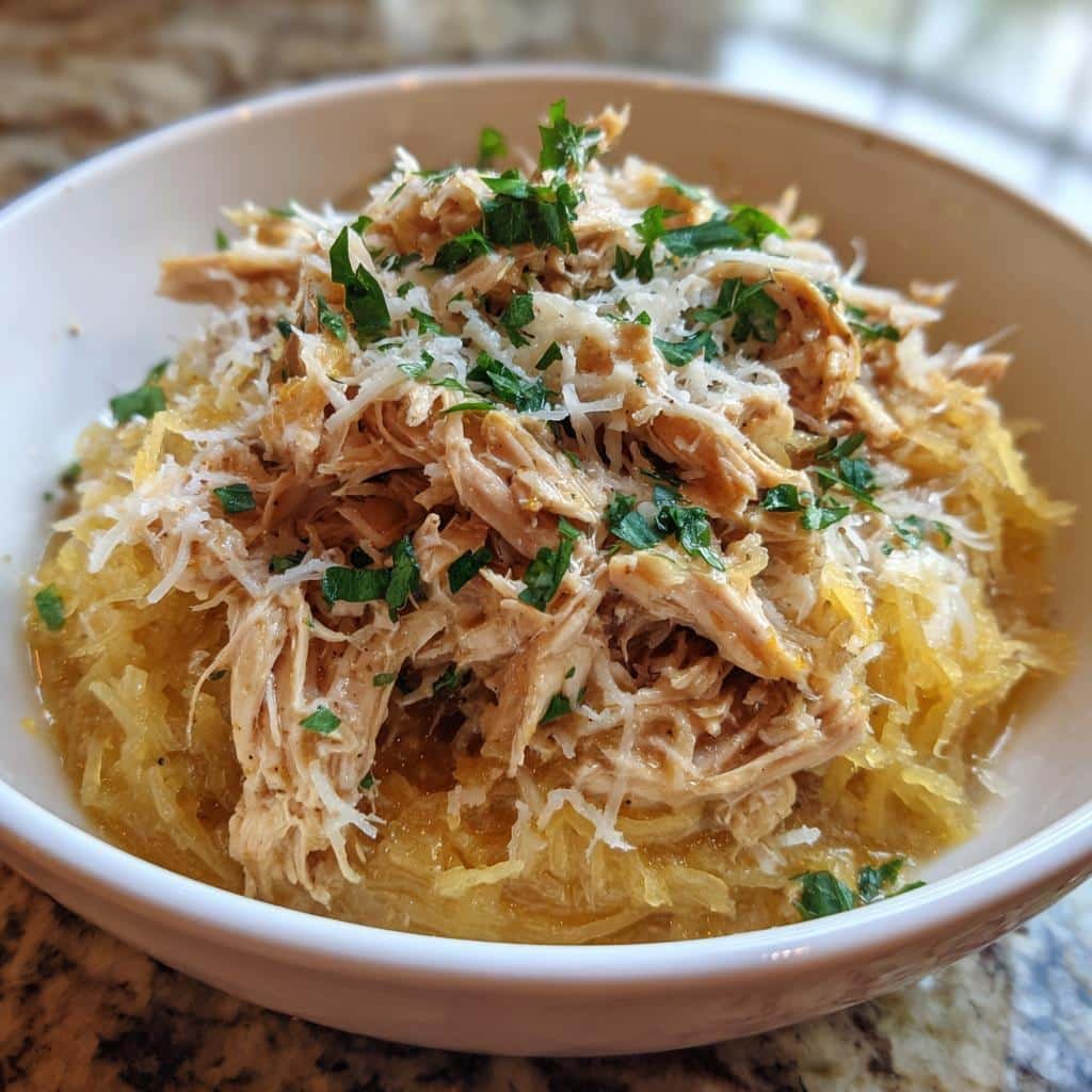 Slow Cooker Chicken Alfredo Spaghetti Squash - detail 1