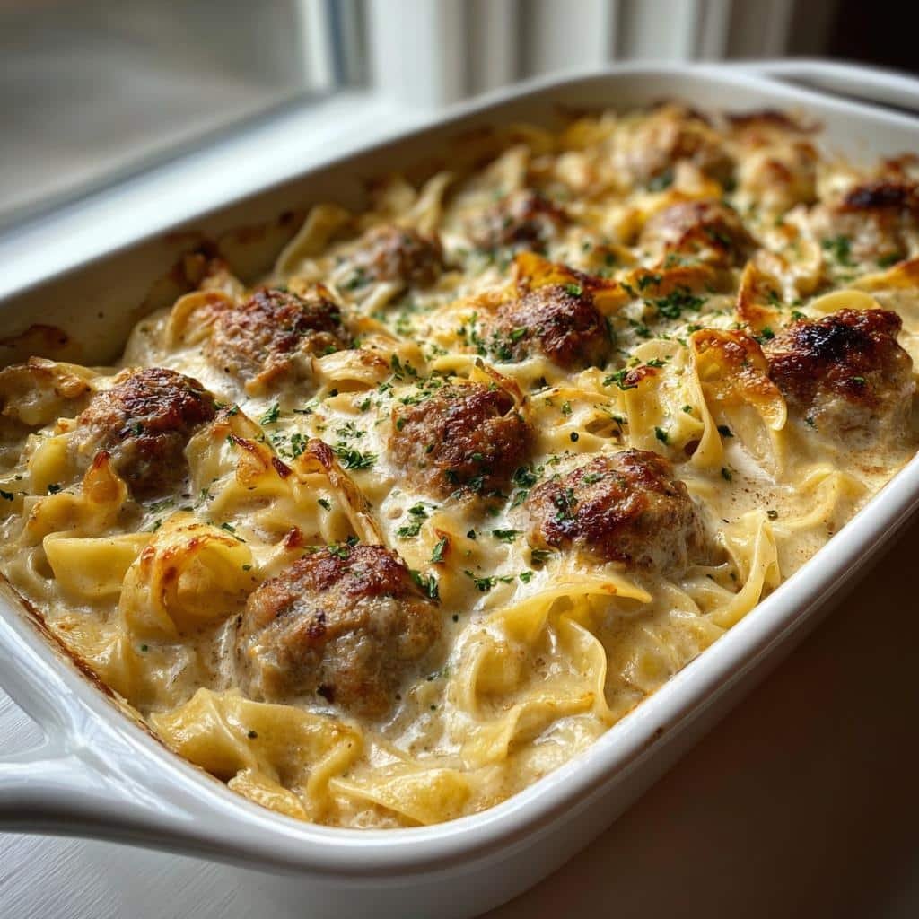 Swedish Meatball Noodle Casserole - detail 1