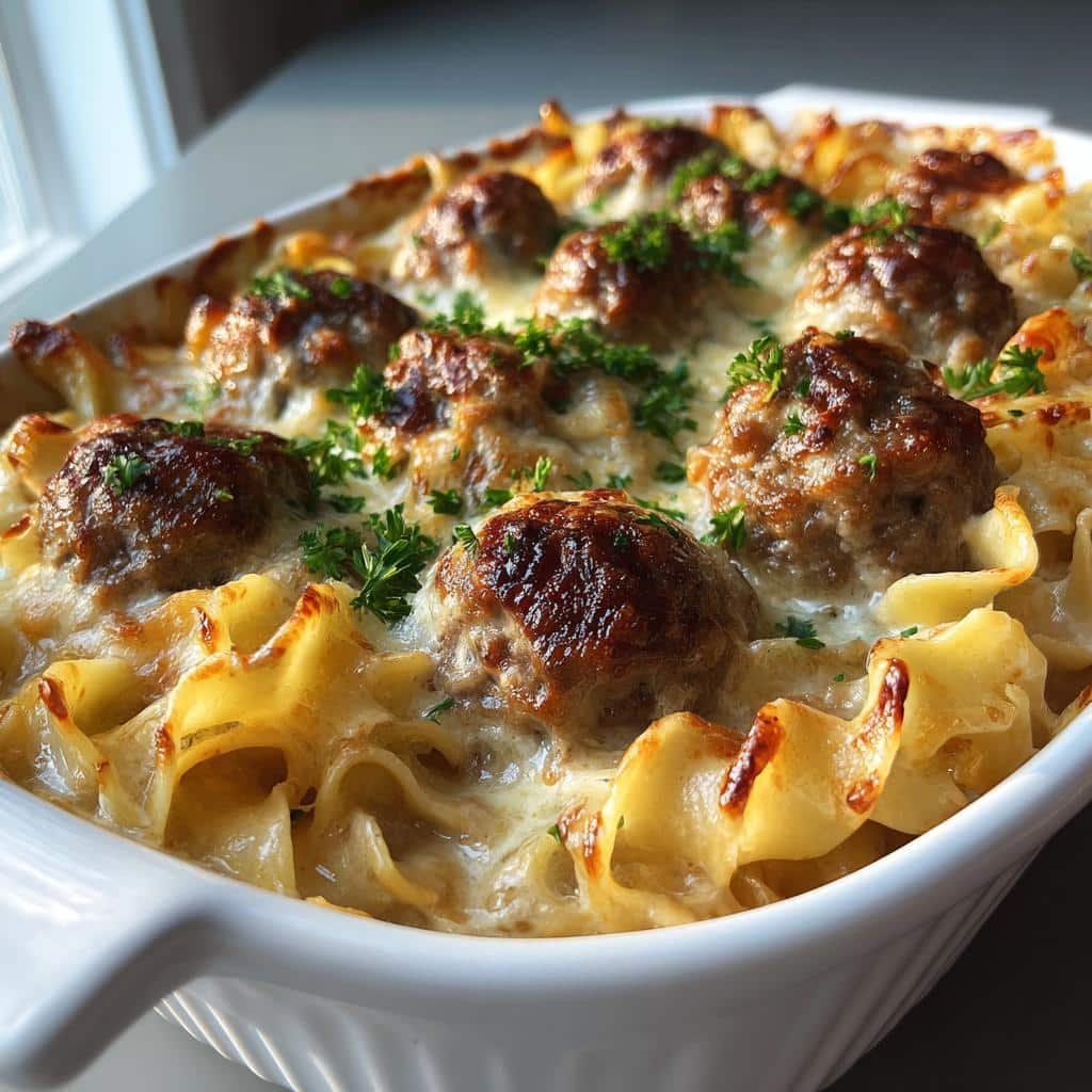 Swedish Meatball Noodle Casserole