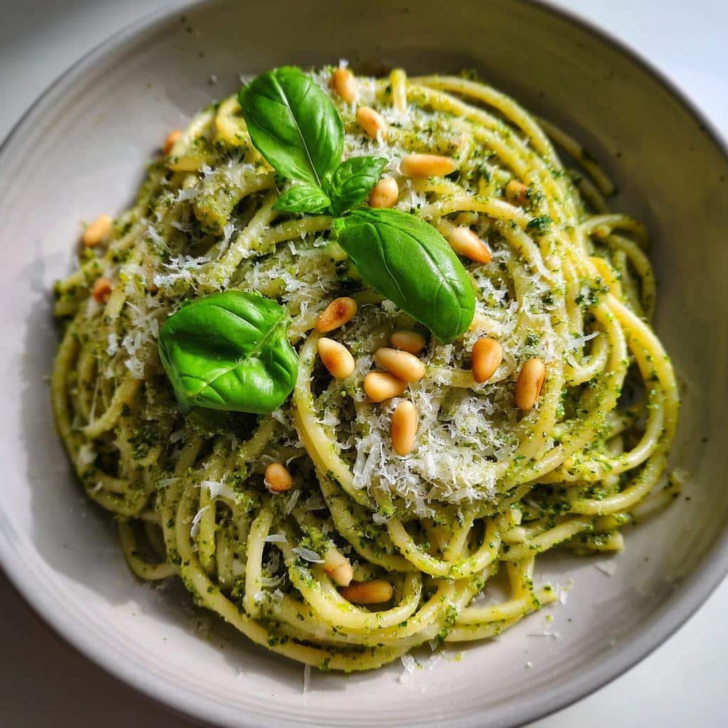 healthy 5-Ingredient Pesto Pasta - detail 1