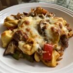 healthy Cheese Steak Tortellini Casserole