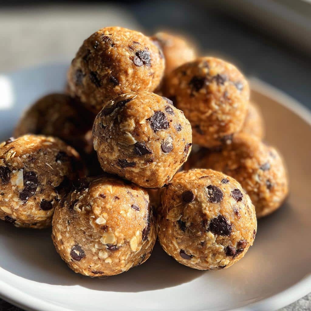 healthy Chocolate Peanut Butter Oat Protein bombs - detail 1