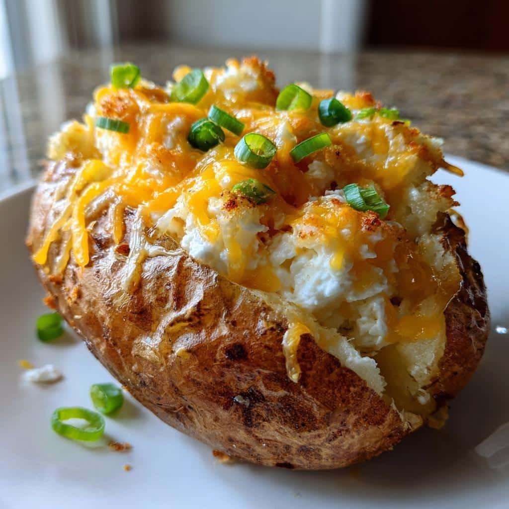 healthy Cottage Cheese Loaded Baked Potatoes