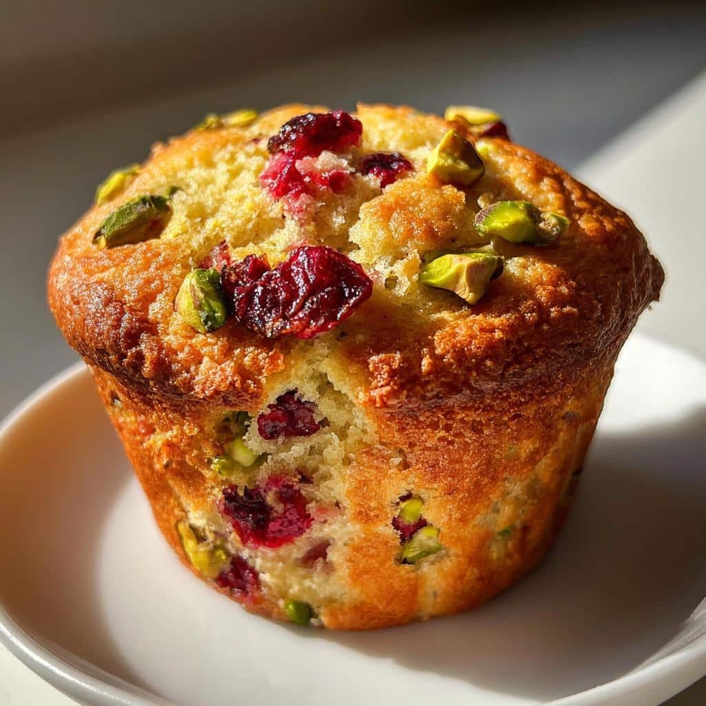 healthy Cranberry Pistachio Bakery-Style Muffins - detail 1