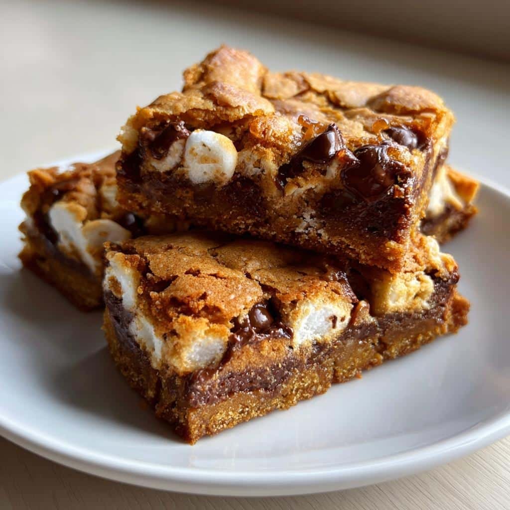 healthy Gingerbread S’mores Cookie Bars