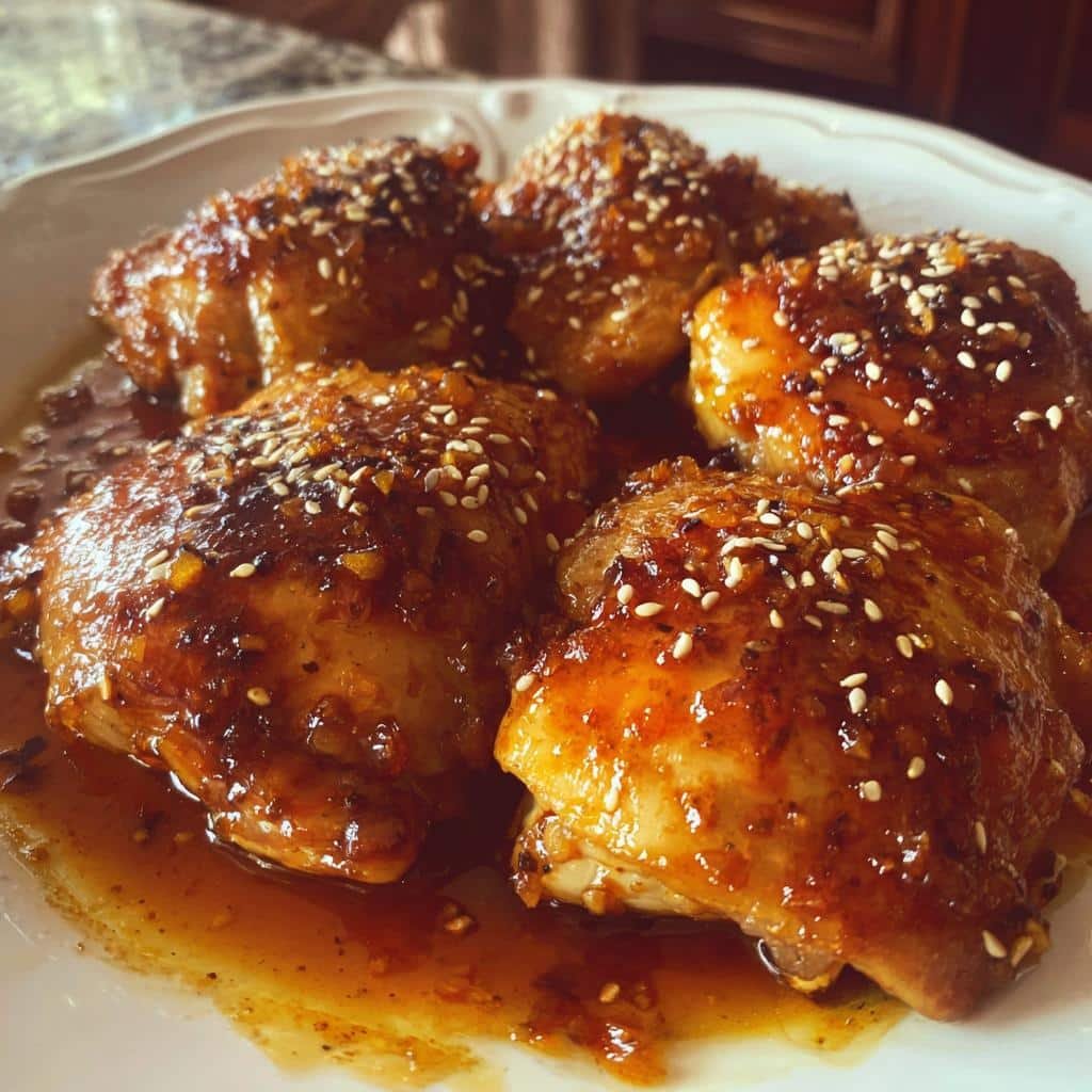 5-Ingredient Healthy Honey Garlic Crock Pot Chicken Thighs 4 healthy Honey Garlic Crock Pot Chicken Thighs - detail 1