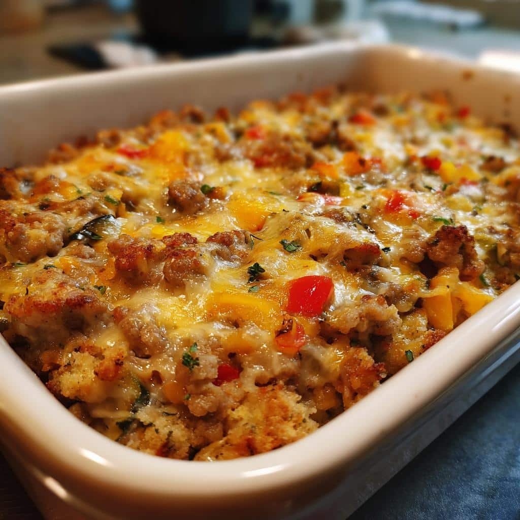 healthy Turkey Sausage & Vegetable Casserole - detail 1