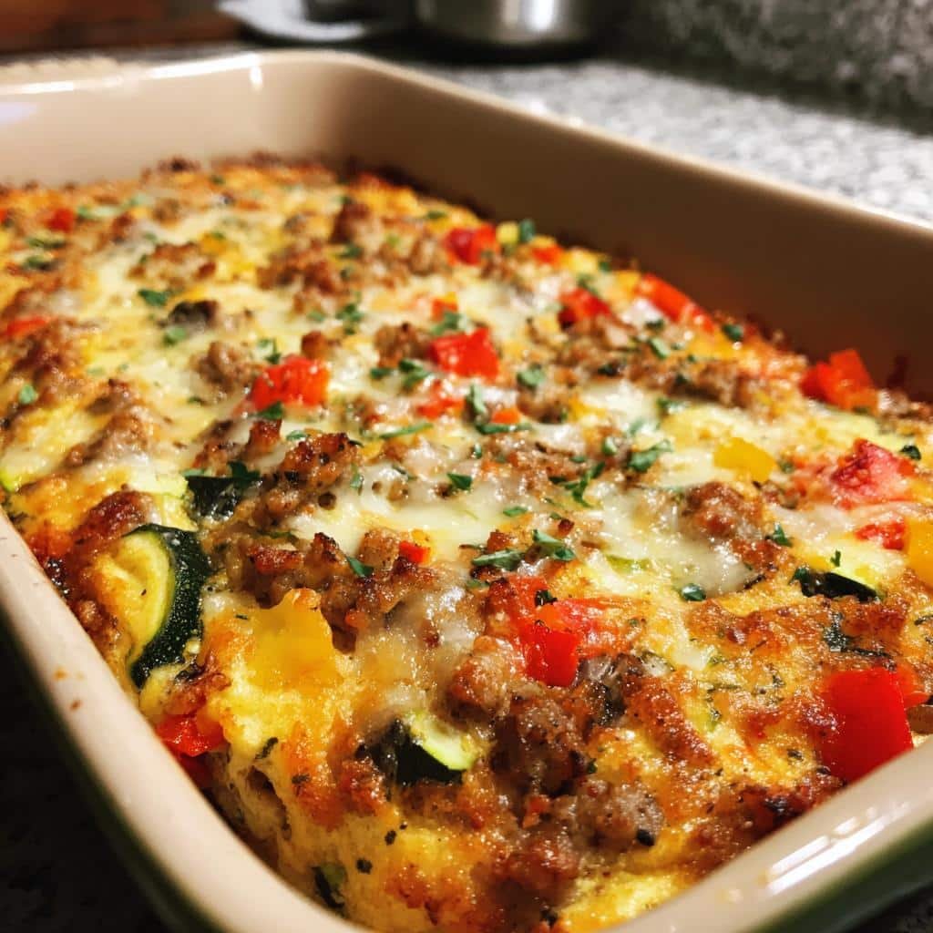 healthy Turkey Sausage & Vegetable Casserole