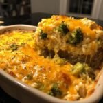 healthy cheesy Chicken Broccoli Rice Casserole
