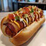 Bacon wrapped hotdog