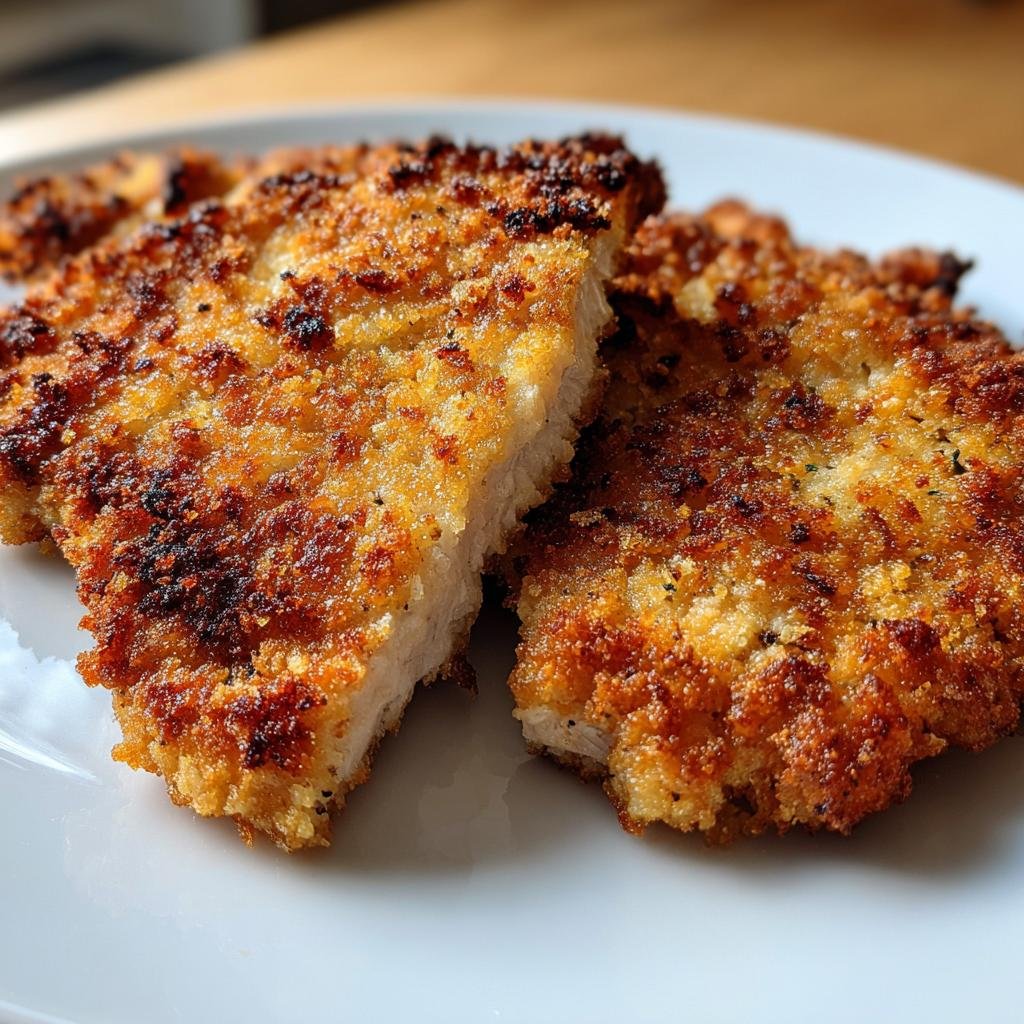 CHealthy rispy Air Fryer Pork Schnitzel Recipe