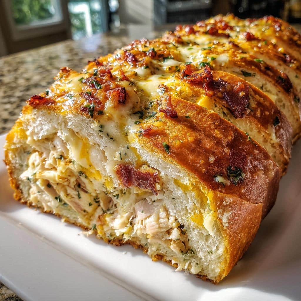 Chicken Bacon Ranch Stuffed Bread