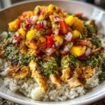 Cilantro-Lime Chicken Bowls with Peach Salsa
