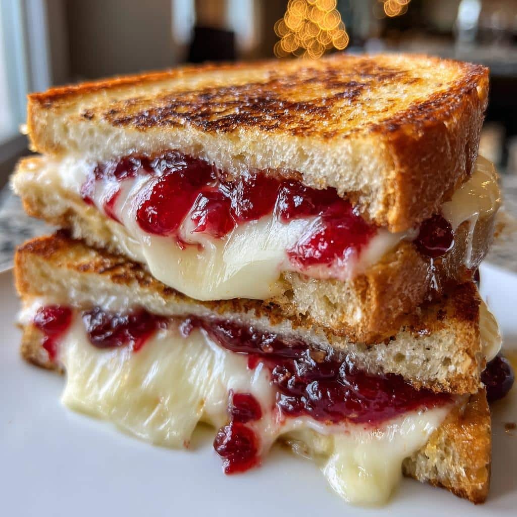 Cranberry Brie and Mozzarella Grilled Sandwich - detail 1
