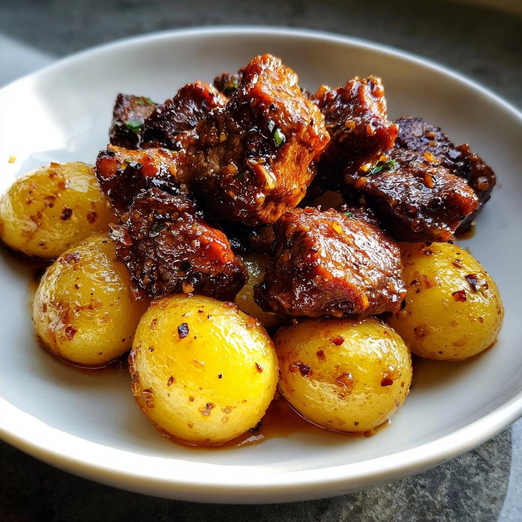 Crockpot Garlic Butter Beef Bites & Potatoes - detail 1