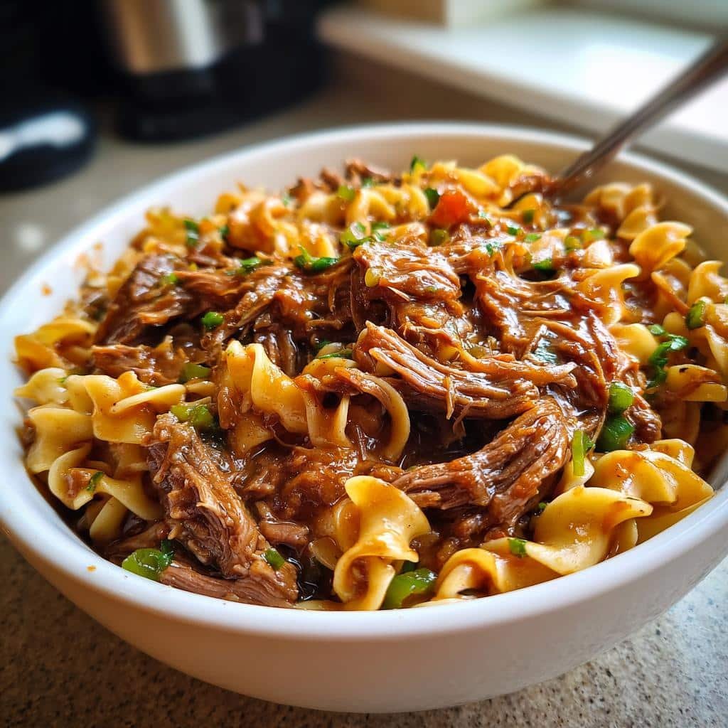 Crockpot Mississippi Beef and Noodles - detail 1