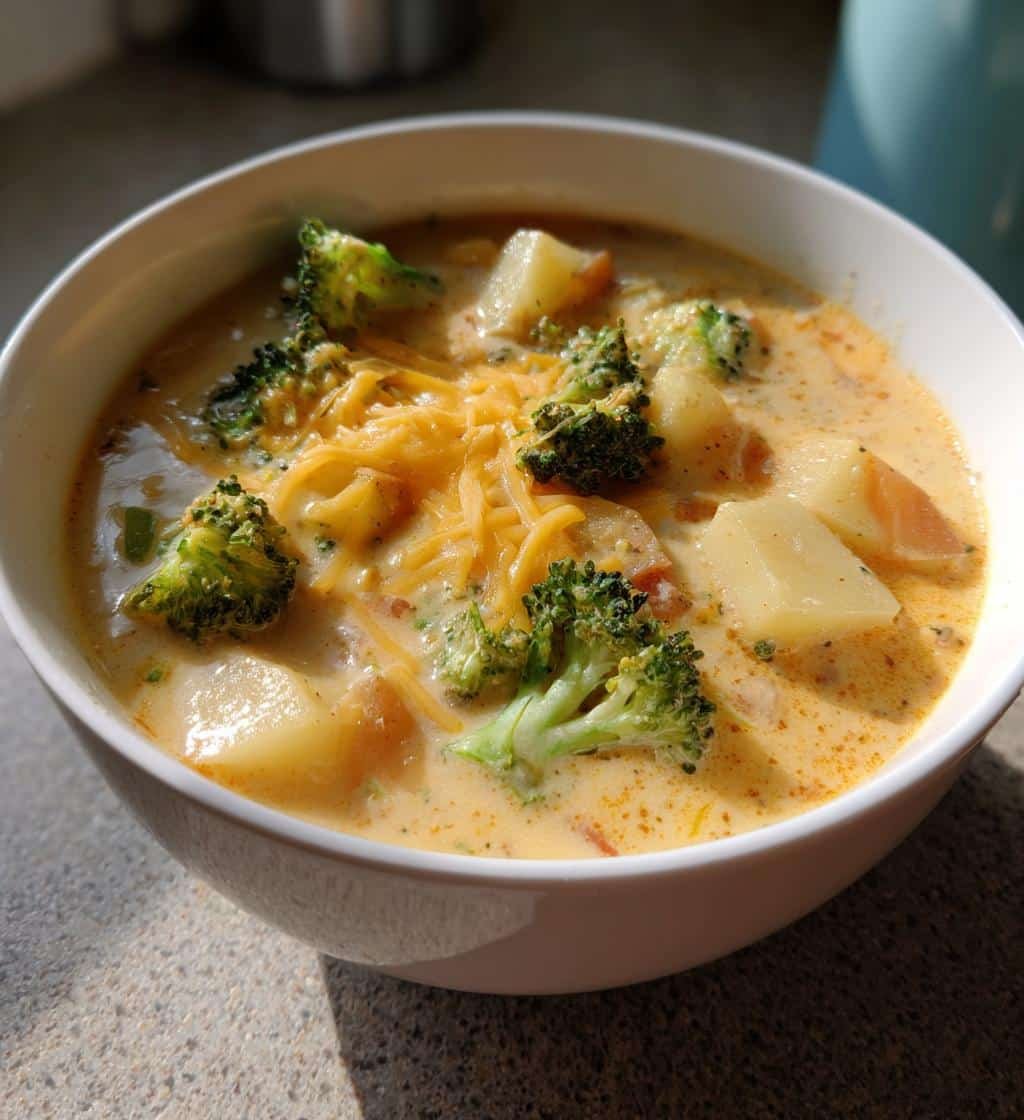 Crockpot Potato Broccoli Cheddar Soup - detail 1