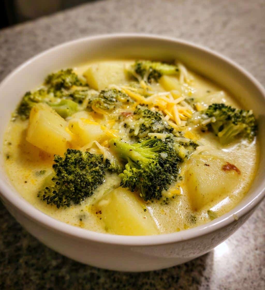 Crockpot Potato Broccoli Cheddar Soup