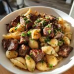 Delicious Garlic Butter Steak Bites & Creamy Parmesan Shells