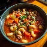 Delicious Healthy Hamburger Macaroni Soup Recipe
