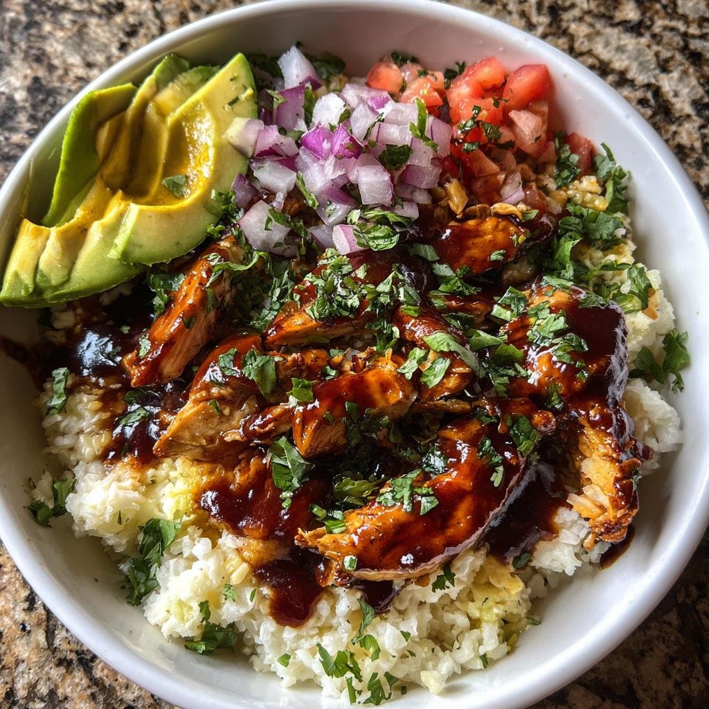 Delicious Healthy Whole 30 BBQ Chicken Bowl