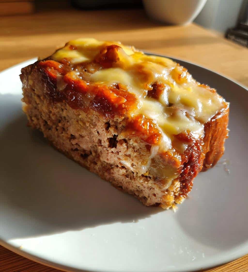Easy Crockpot French Onion Meatloaf 4 Easy Crockpot French Onion Meatloaf with Melted Swiss Cheese - detail 1