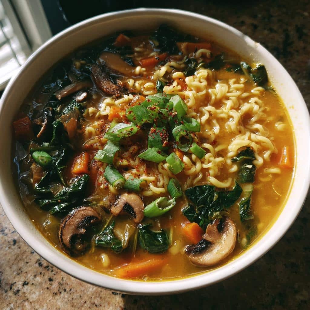Easy Healthy Miso Ginger Veggie Ramen in the Crockpot