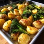 Easy Healthy Sheet Pan Garlic Butter Potatoes & Broccoli