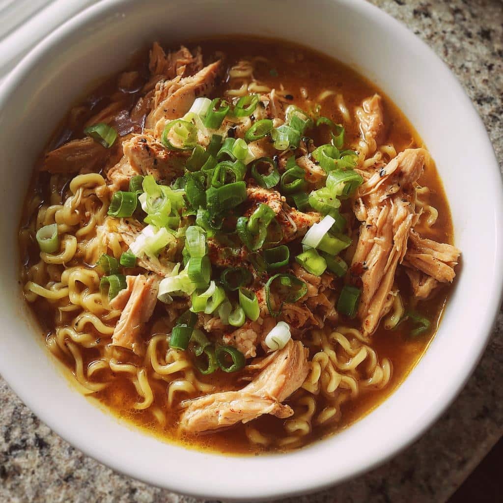 Fiery Chicken Ramen with Creamy Garlic Sauce - detail 1