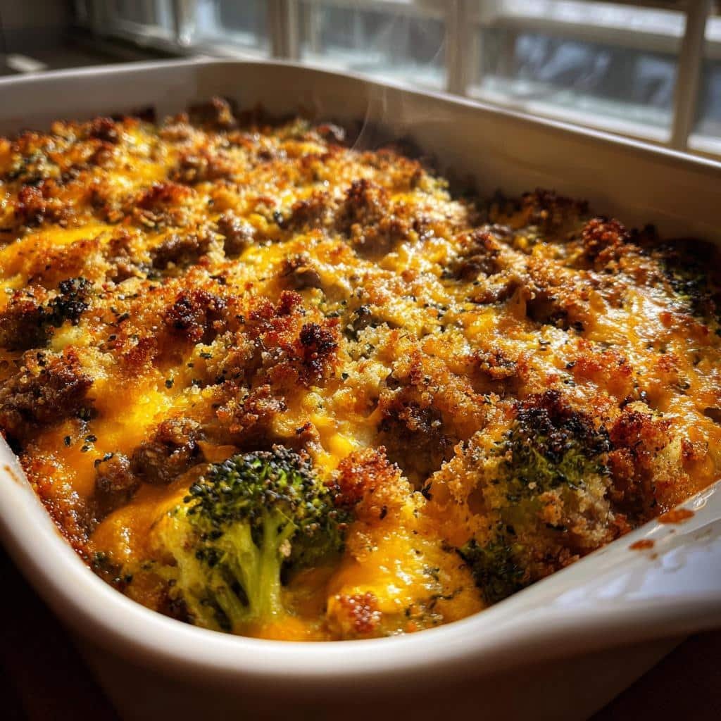 Ground Beef and Broccoli Bake