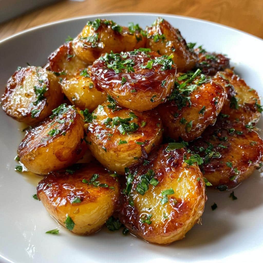 Healthy Air Fryer Honey Garlic Glazed Potatoes