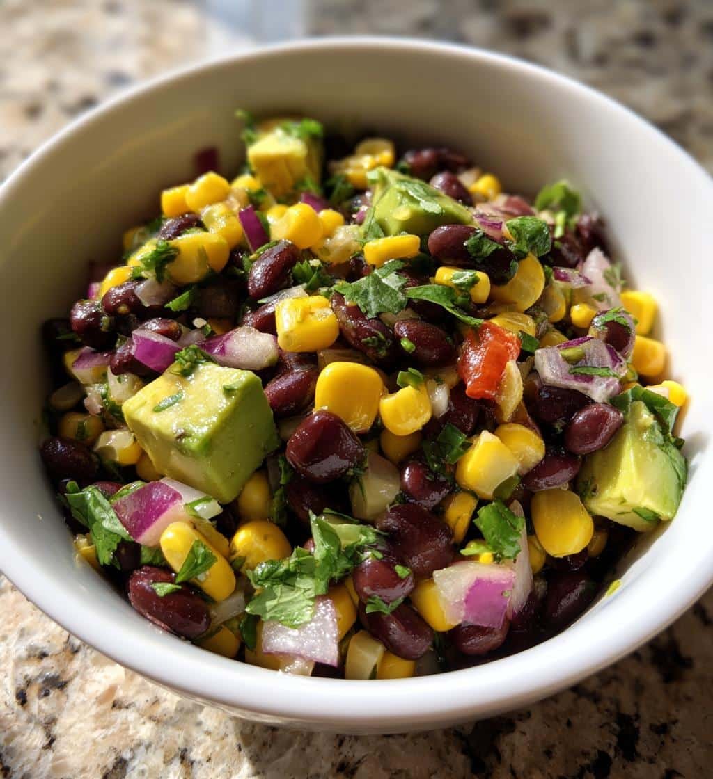 Healthy Black Bean and Corn Salad with Avocado