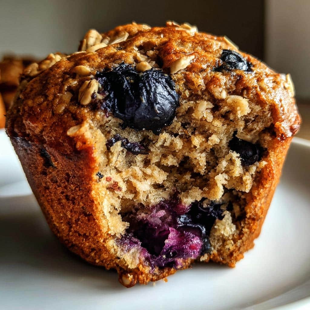 Healthy Blueberry Oat Muffins