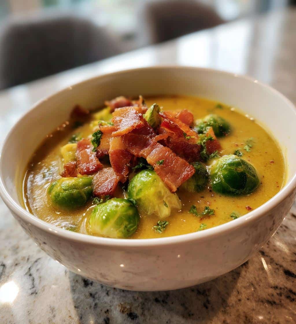 Healthy Brussels Sprout & Bacon Chowder - detail 1