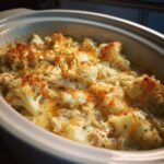 Healthy CROCKPOT Cauliflower Mac & Cheese with Chicken