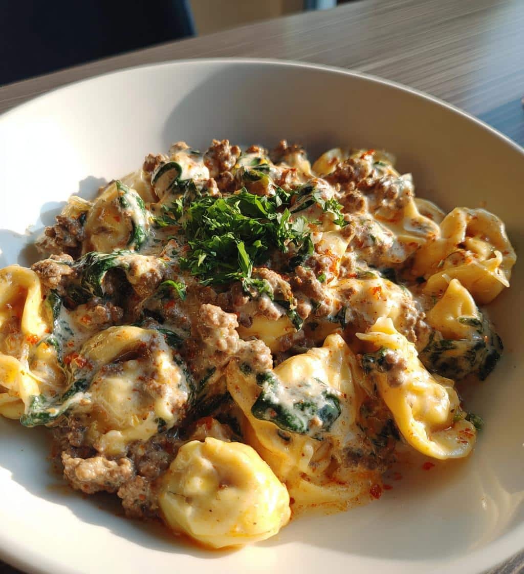 Healthy CROCKPOT Creamy Ranch Beef Tortellini - detail 1