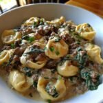 Healthy CROCKPOT Creamy Ranch Beef Tortellini