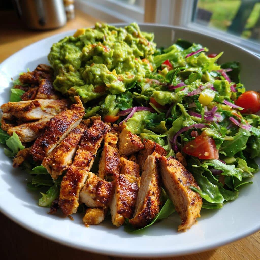 Healthy Cajun Chicken Salad with Guacamole - detail 1