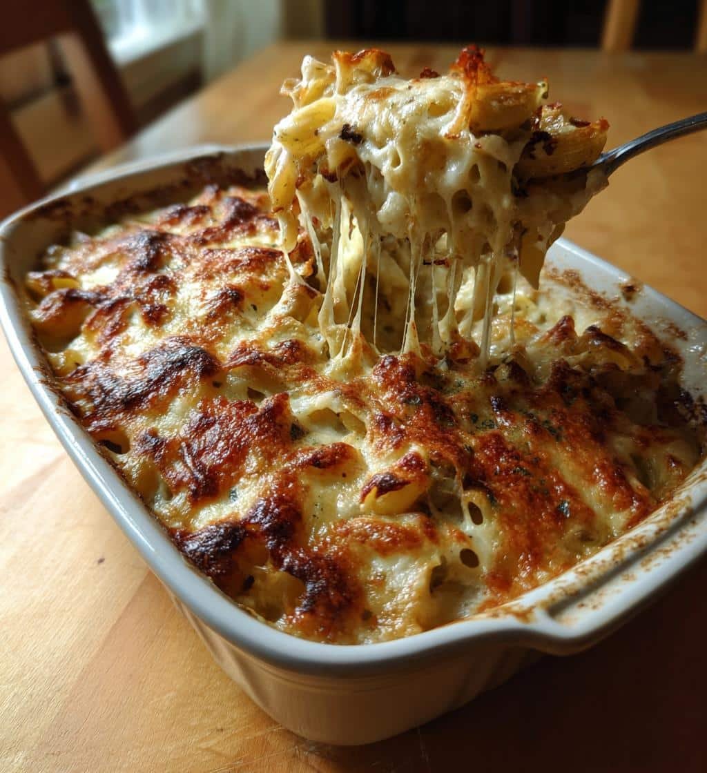 Healthy Caramelized Onion Baked Mac & Cheese