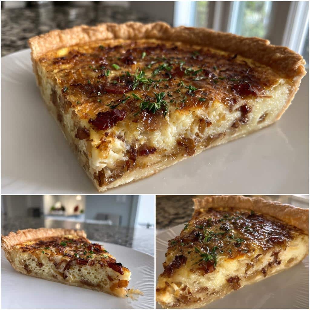 Healthy Caramelized Onion and Bacon Quiche - detail 1