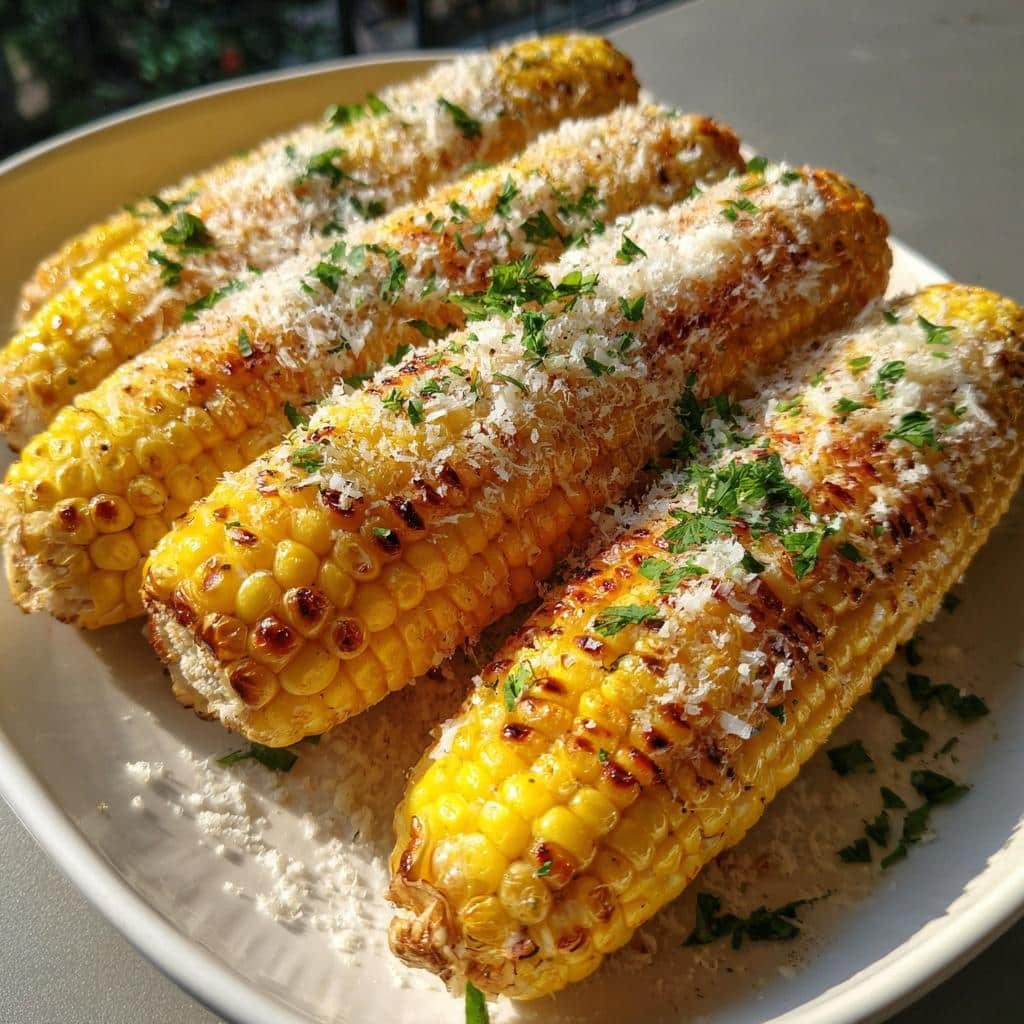 Healthy Cheesy Garlic Butter Corn on the Cob