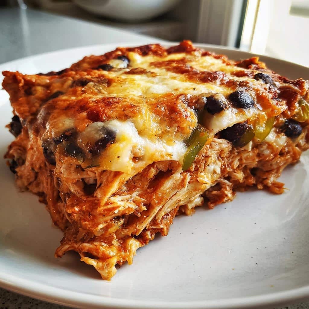 Healthy Chicken Enchilada Lasagna