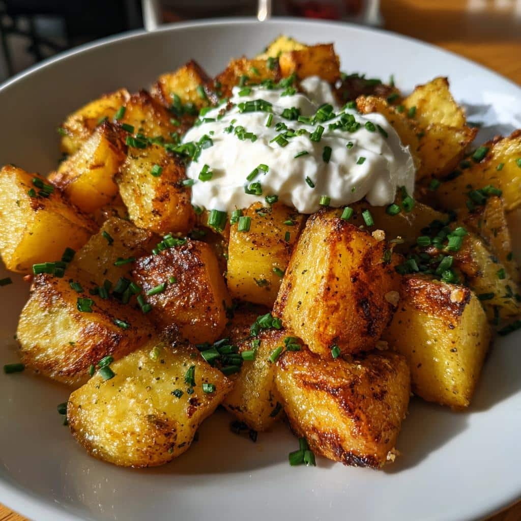 Healthy Chive & Sour Cream Roasted Potatoes