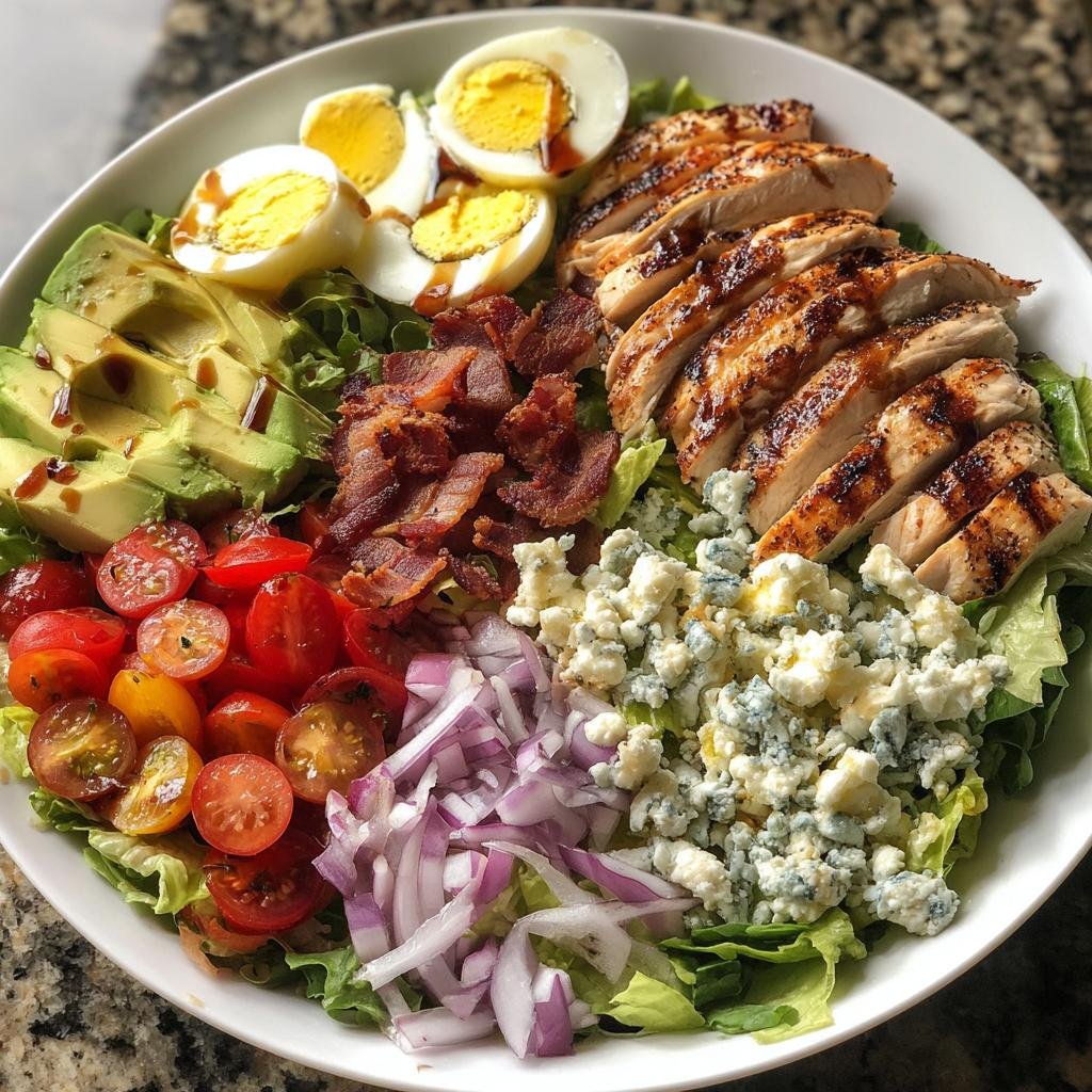 Healthy Cobb Salad with Grilled Chicken and Avocado