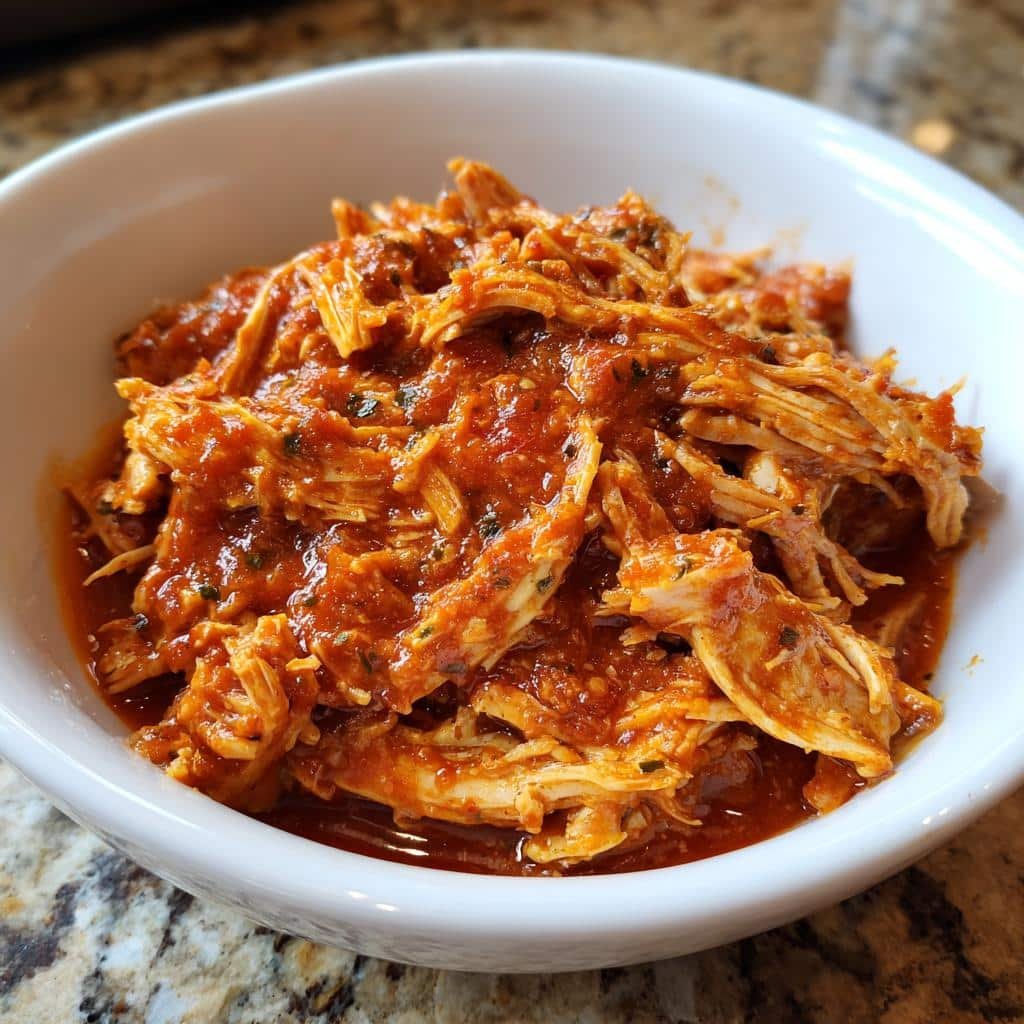 Healthy Crockpot 5-Ingredient Salsa Chicken - detail 1