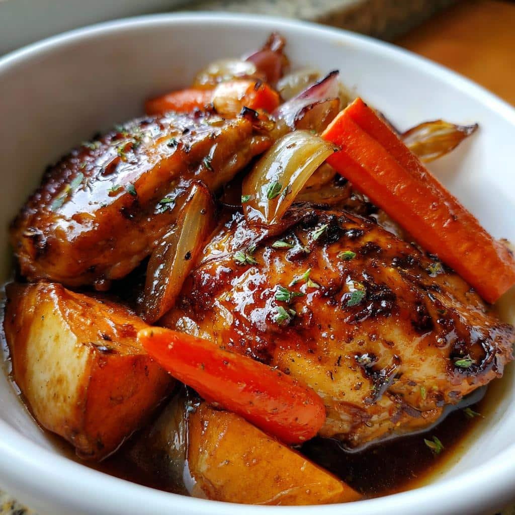 Healthy Crockpot Balsamic Chicken & Root Veggies - detail 1