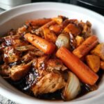 Healthy Crockpot Balsamic Chicken & Root Veggies