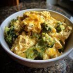 Healthy Crockpot Cheesy Chicken and Broccoli Casserole