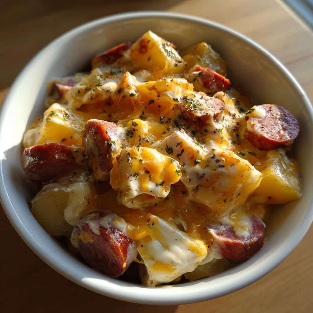 Hearty 6-Hour Healthy Crockpot Cheesy Ranch Potatoes & Sausage 4 Healthy Crockpot Cheesy Ranch Potatoes and Smoked Sausage - detail 1