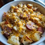 Healthy Crockpot Cheesy Ranch Potatoes and Smoked Sausage